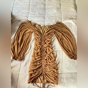 Emory Park Tan Bodycon Adjustable Dress, Size M/L